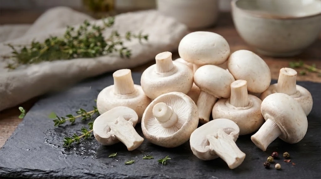 Premium mushrooms ready for cooking