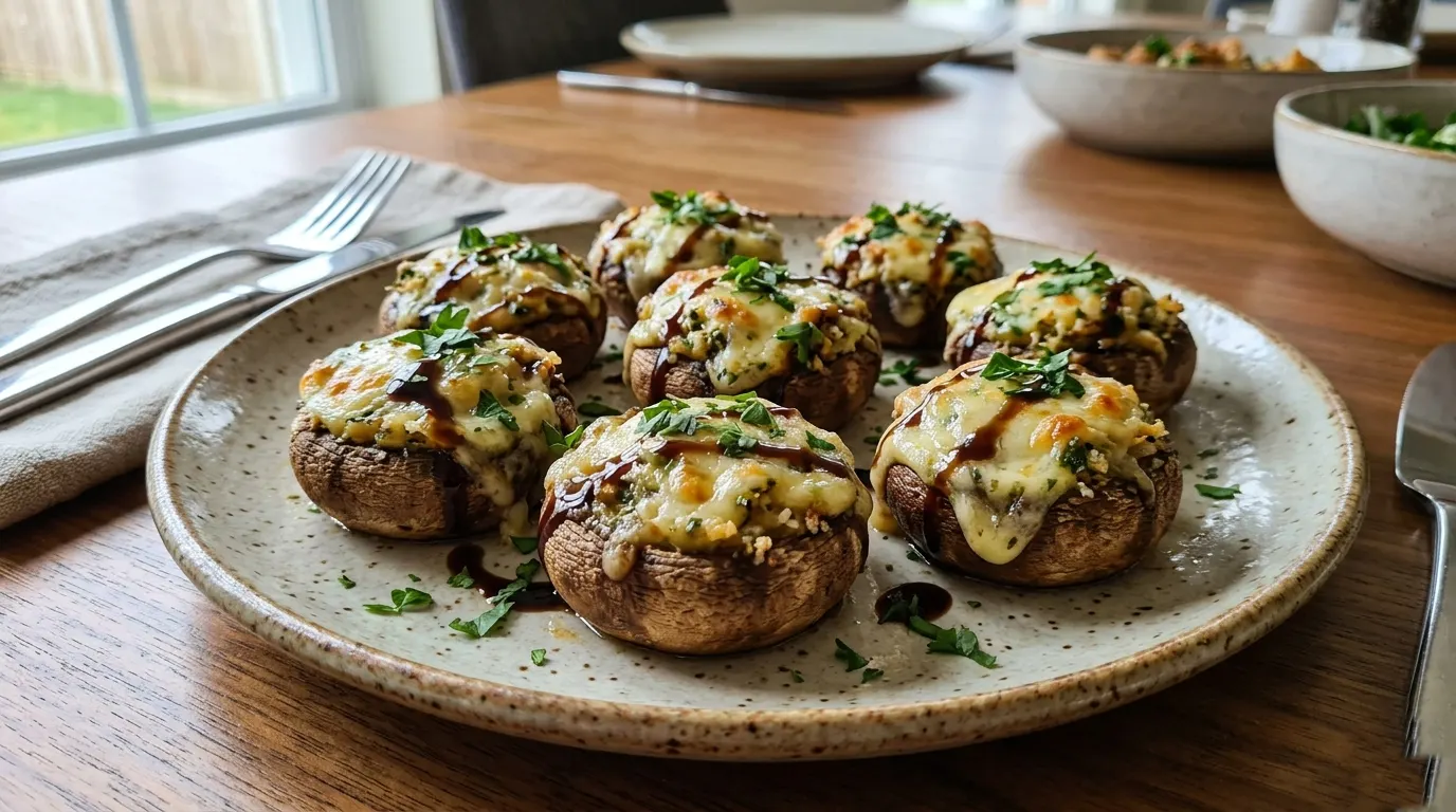 Cheesy Mushroom Snacks
