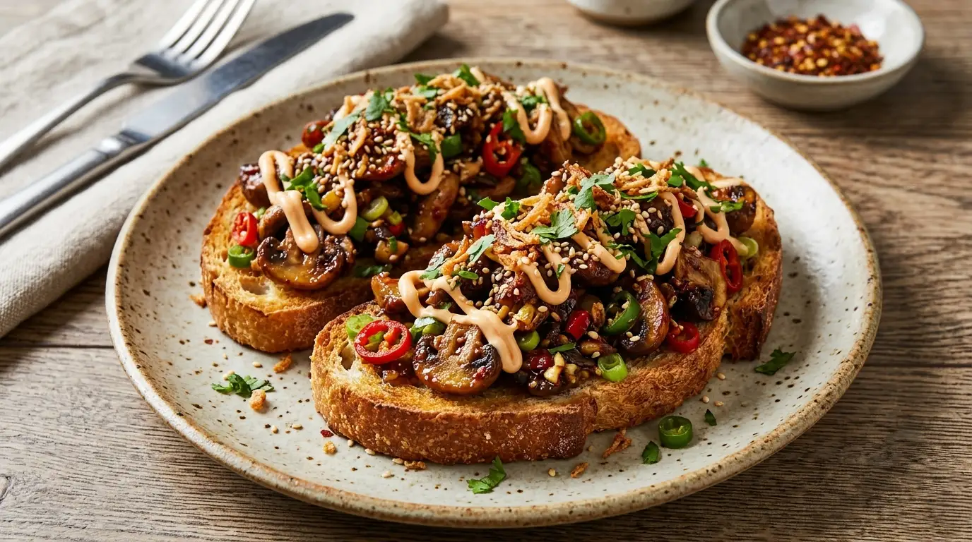 Crispy Chilli Mushroom Toast