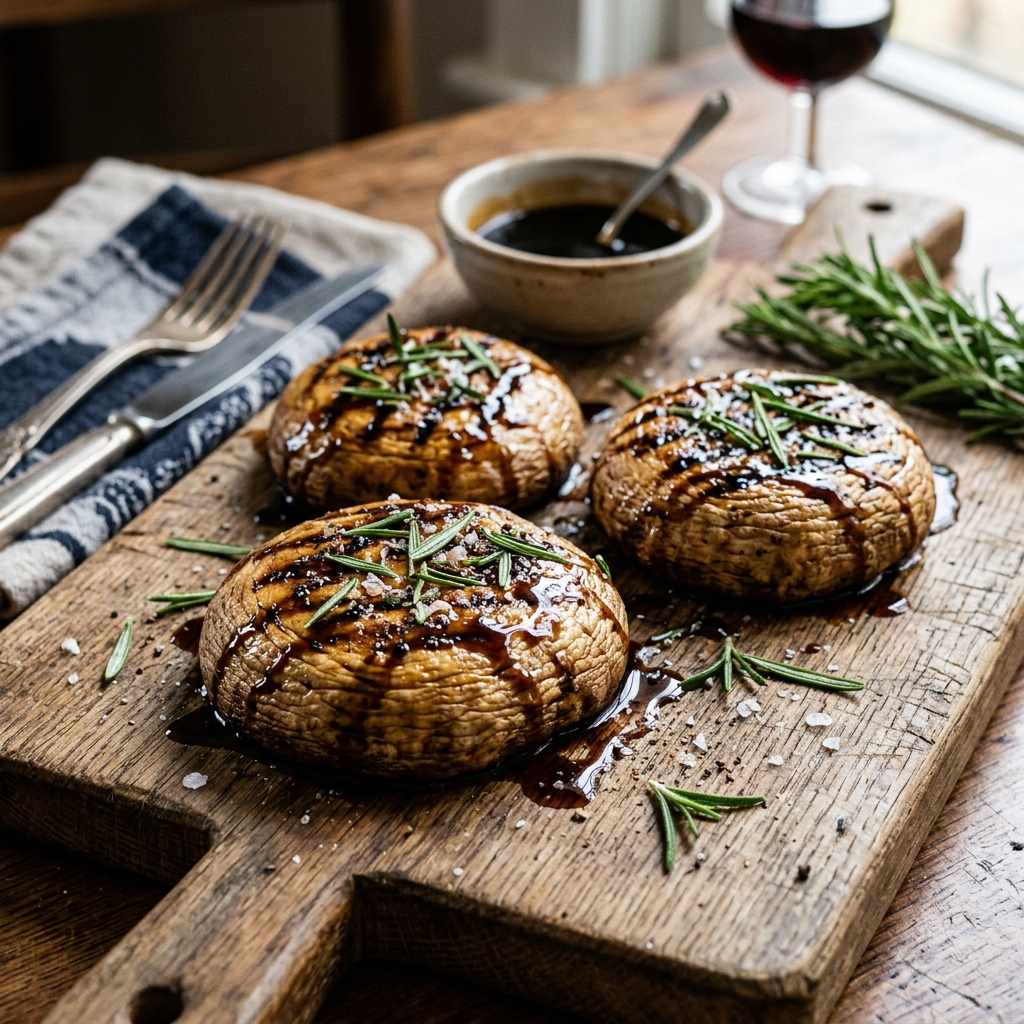 Grilled portobello mushrooms — a hearty, protein-rich power snack
